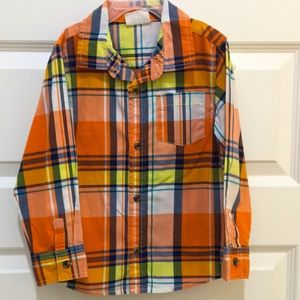 Crazy 8 Long Sleeve Multi-Check Button-Down Shirt Sz 4